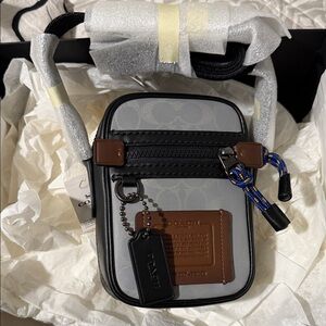 Coach Black and Gray Men's Belt Bag